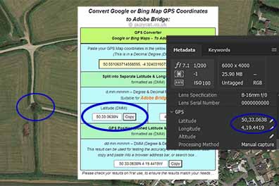 Convert Map GPS coordinates for Adobe Bridge (Featured Image)