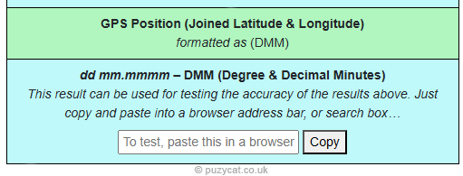 Convert Map GPS coordinates to Other Formats - Testing the Results